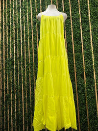 Fluorescent Tiered Maxi Dress