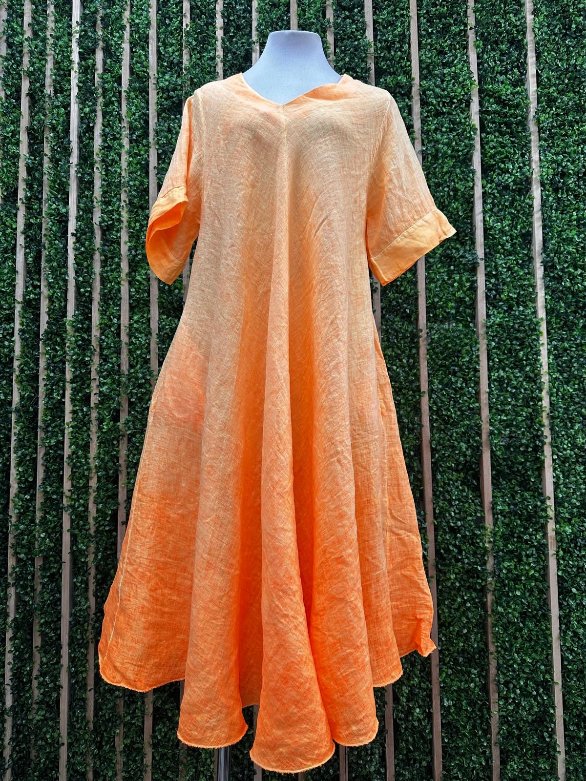 Fluorescent Short Sleeve Midi Dress