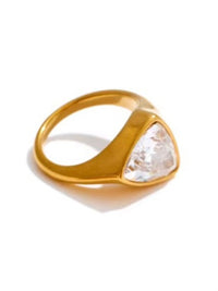 Stainless Steel Crystal Shapes ring