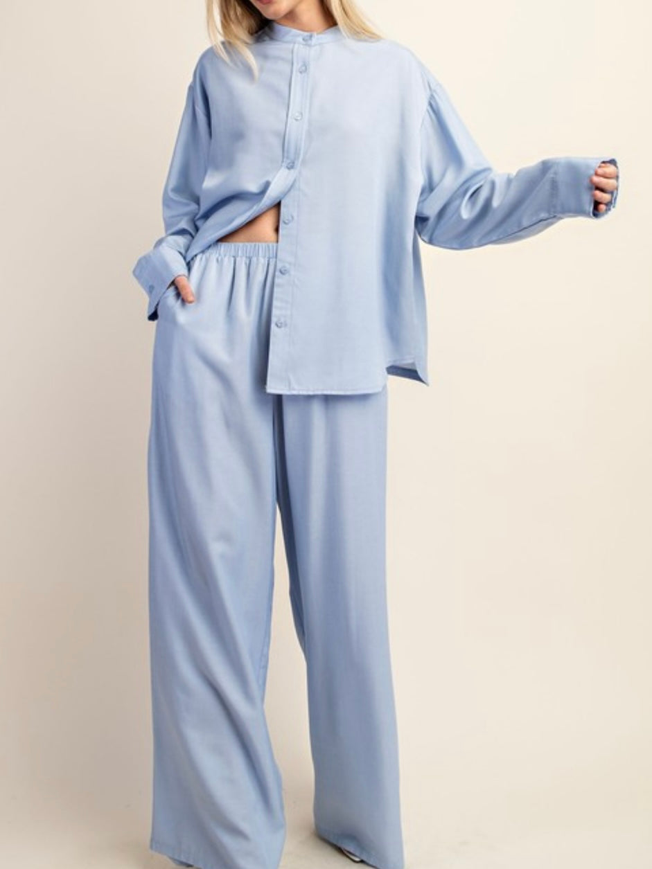 Light Denim Tencel Pant Set