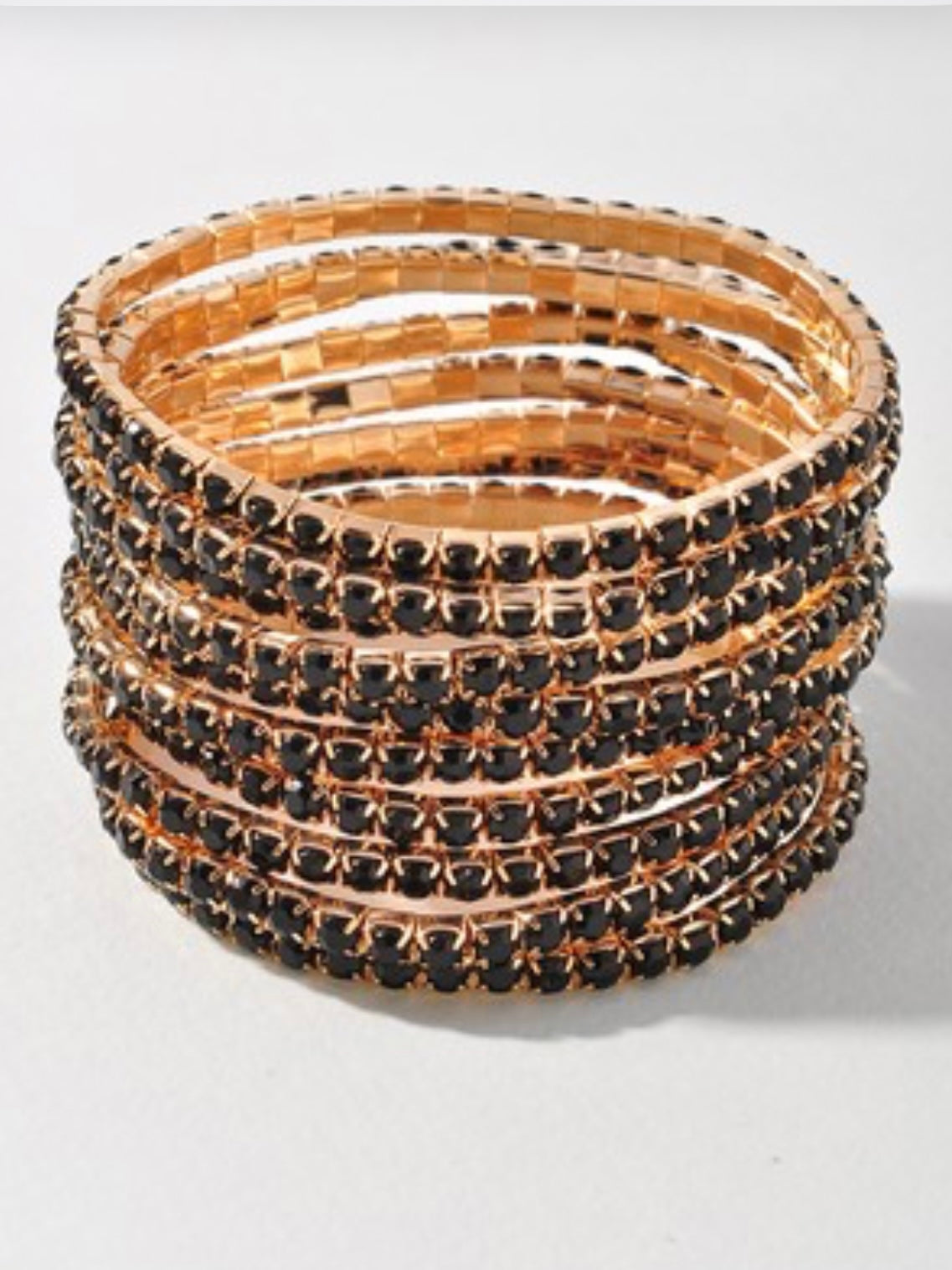 Multi Crystal Elastic Bracelet Set