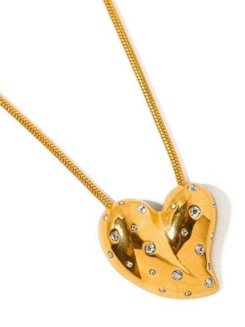 Rhinestone Heart Shape Pendant Necklace