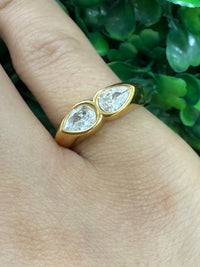 Stainless Steel Crystal Shapes ring