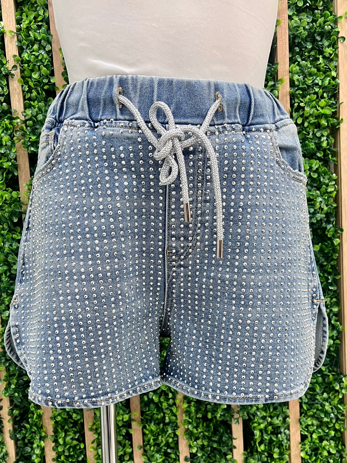 Studded Detail Denim Short