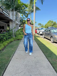 Playful Heart Loose Fit Denim Pants