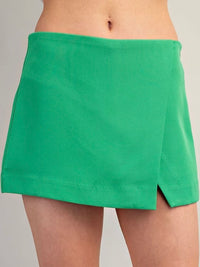 High Waist Side Slit Skort