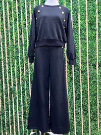 Beautiful Button Detail Knit Pant Set