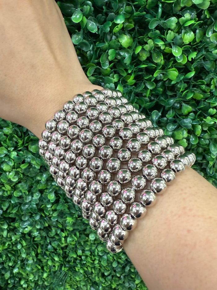 Large Metallic Bead Bracelets