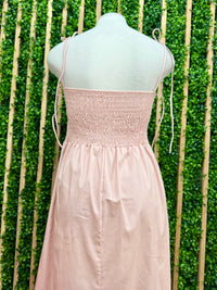 Pink Fitted Bustier Maxi Dress
