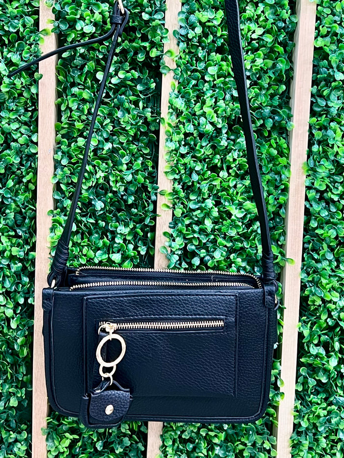 Rectangle Pleather Basic Crossbody Bag