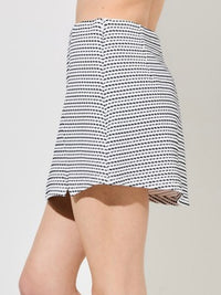 Ivory Navy Striped Dot Skort