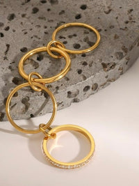 Stainless Steel Crystal Multi Layer Ring