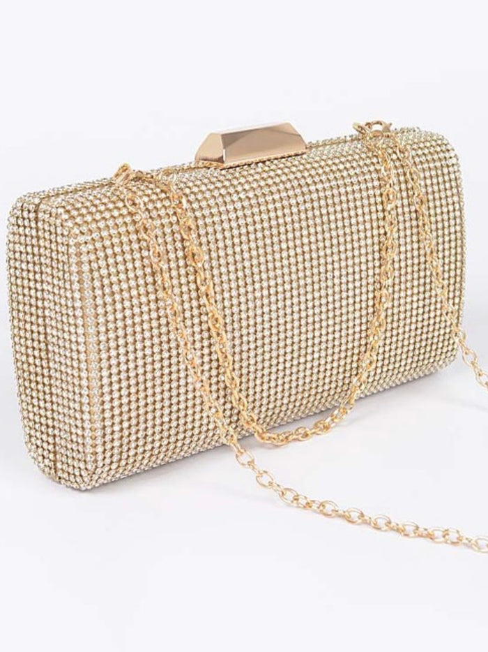 Structured Rhinestone Clutch