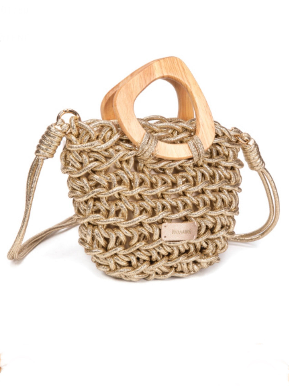 Metallic Knotted Macrame Crossbody Bag