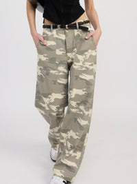 Wide Straight Leg Camo Pants