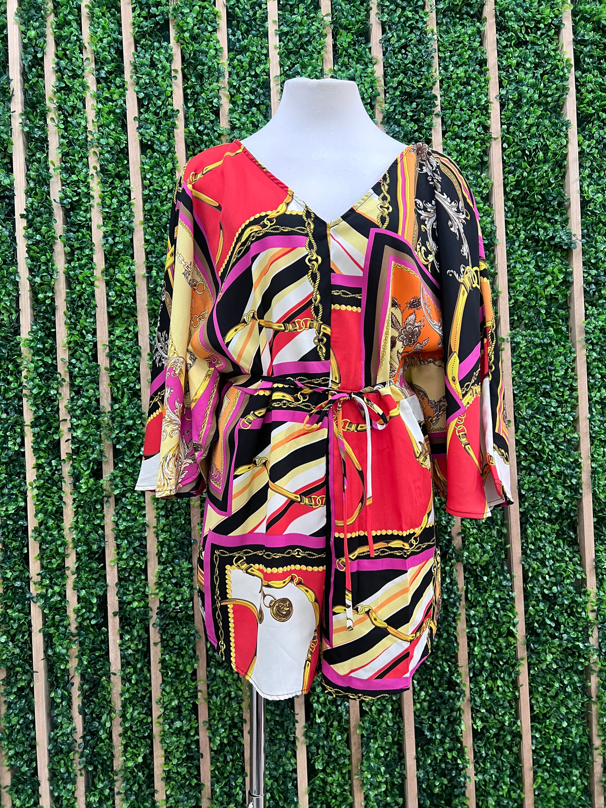 Red Fuchsia Vines Romper