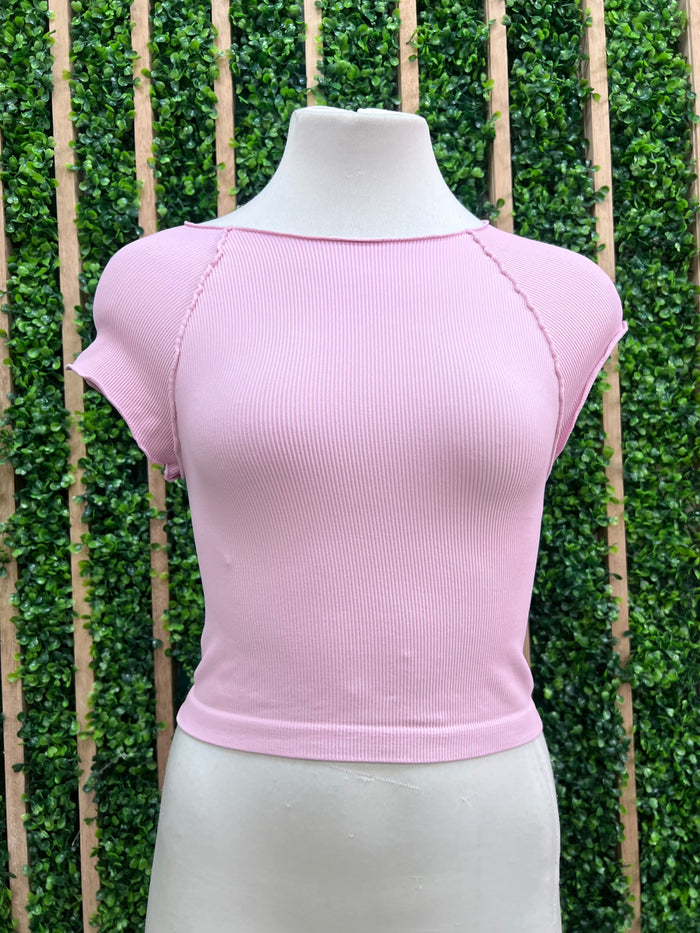 Exposed Seam Basic Crop Top