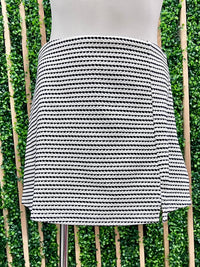 Ivory Navy Striped Dot Skort