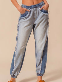 Distressed Denim Jogger