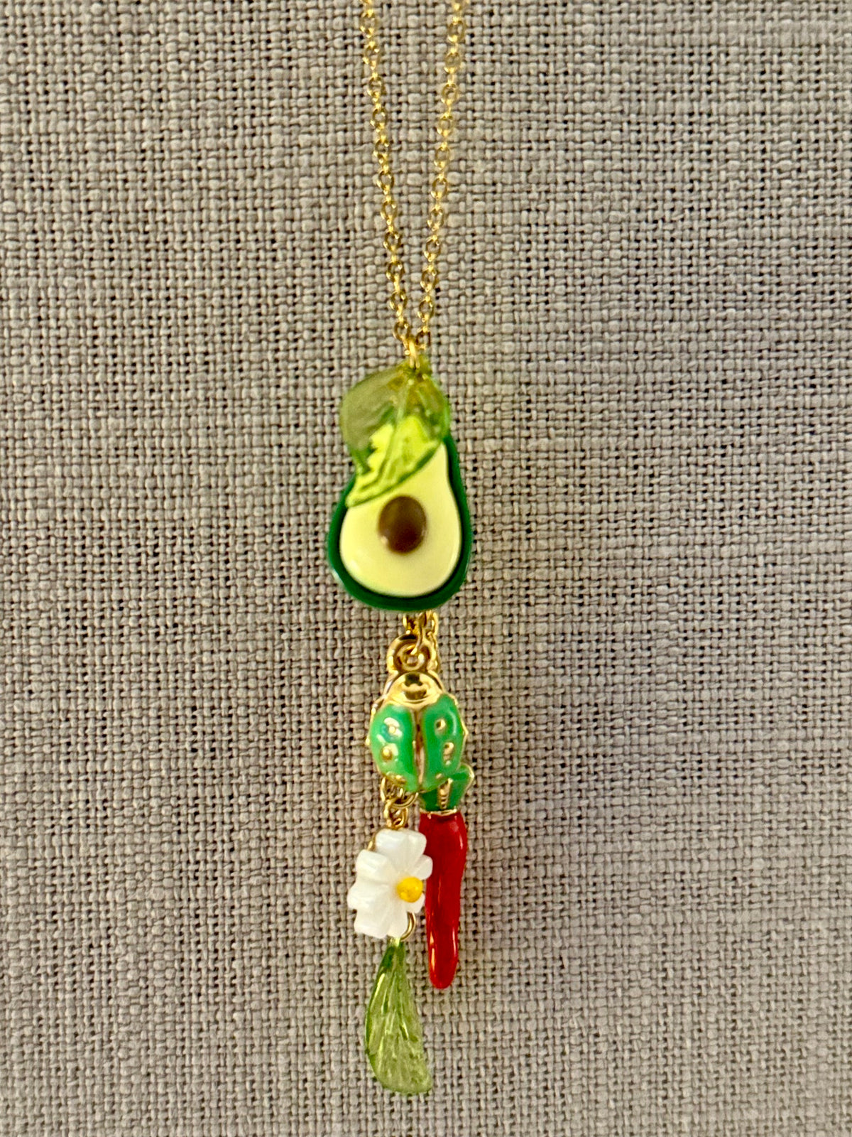 Avocado Chili Charm Necklace