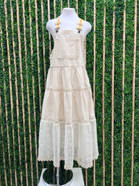 Lace Detail Tiered Overall Dress