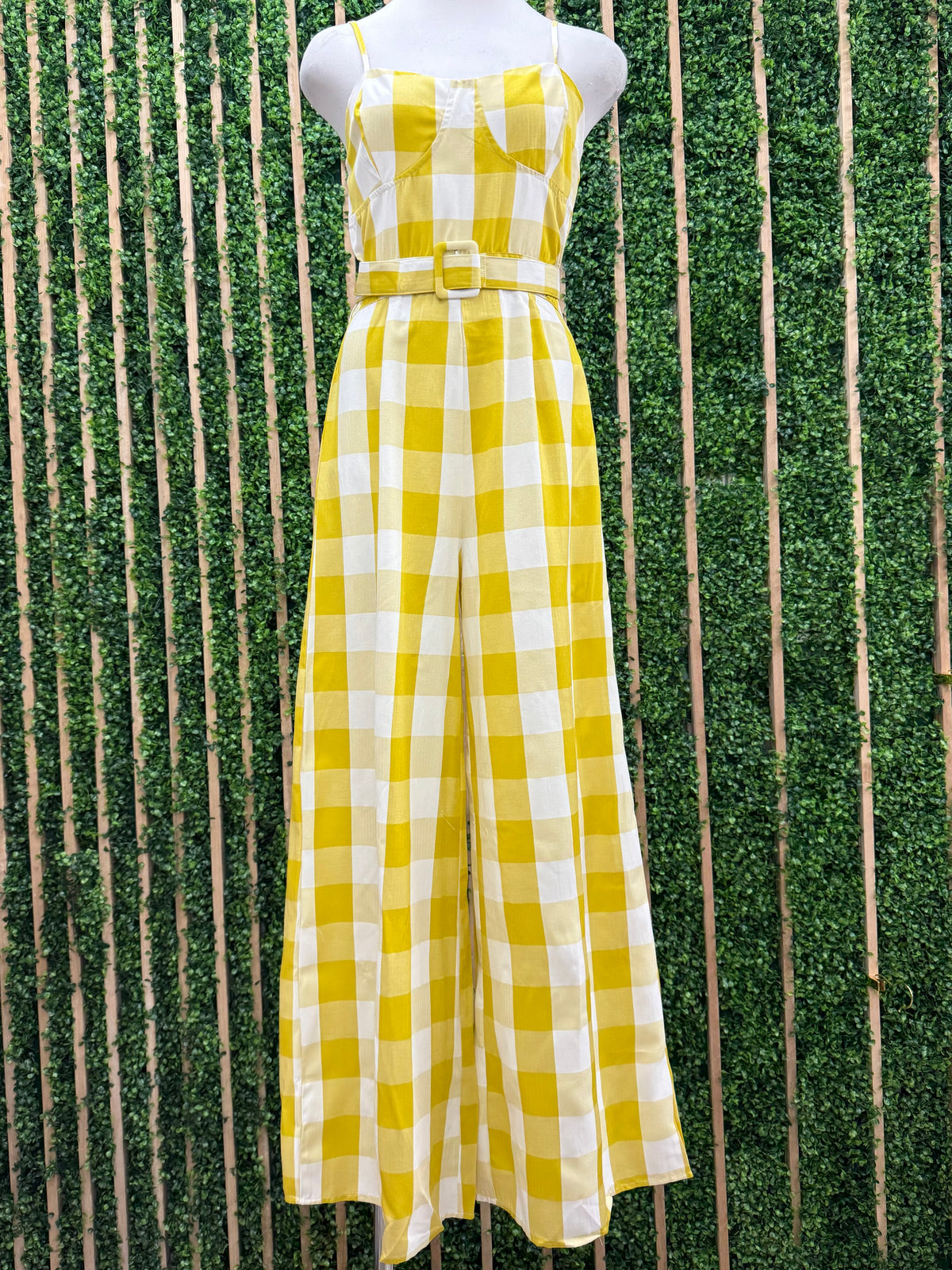 Gingham Belted Jumpsuit