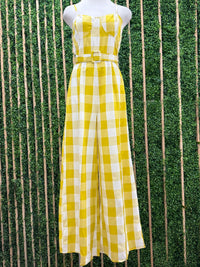 Gingham Belted Jumpsuit