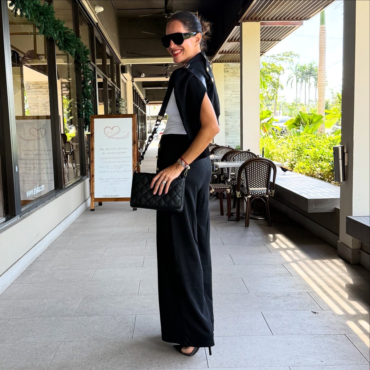 Beautiful Button Detail Knit Pant Set