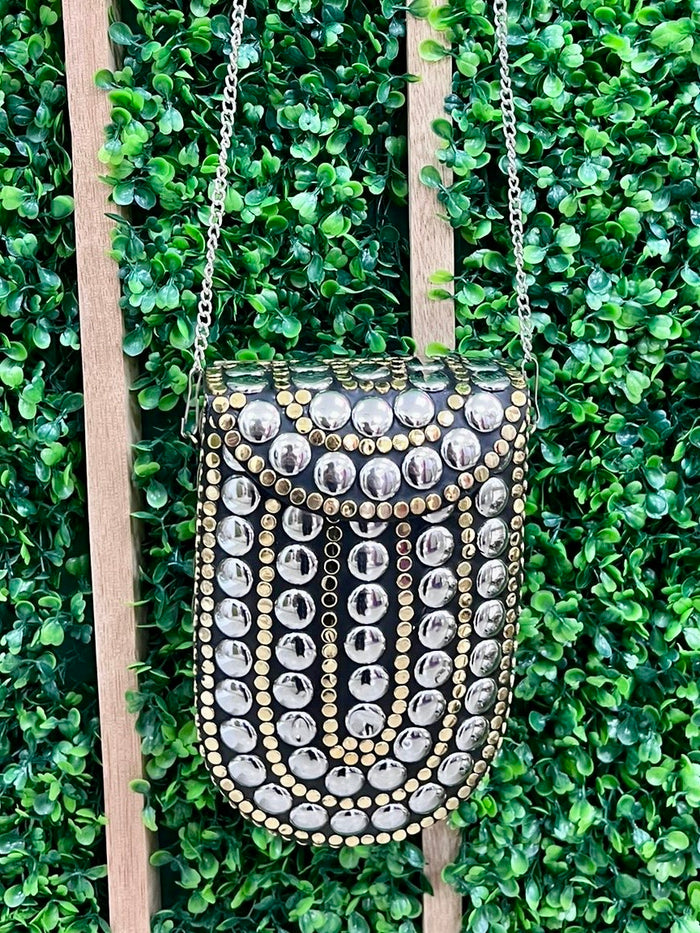 U Shape Studded Crossbody