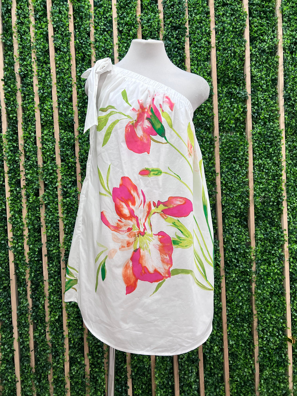 Beautiful Floral Print One Shoulder Short Dres