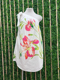 Beautiful Floral Print One Shoulder Short Dres