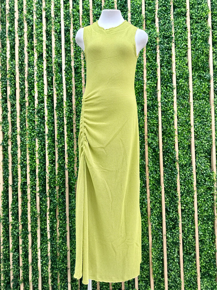 Beautiful Waffled Crochet Midi Dress