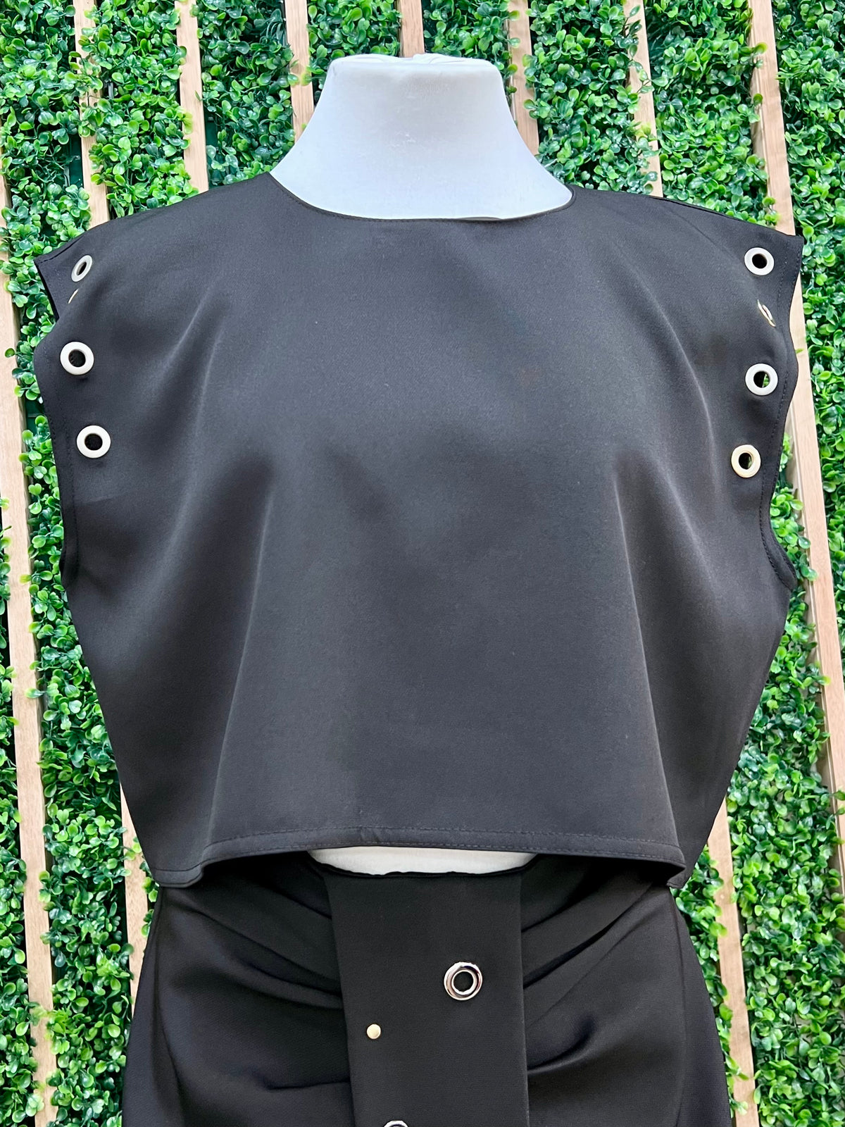 Grommet Lace Detail Top