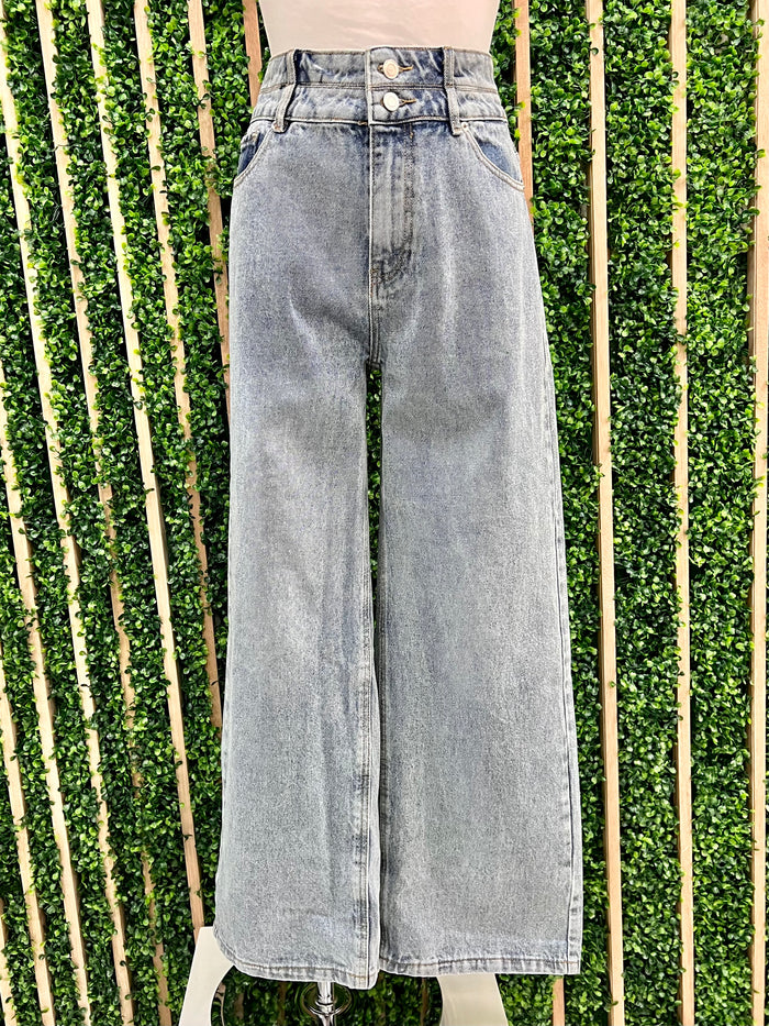 High Waist Wide Leg Denim Pant
