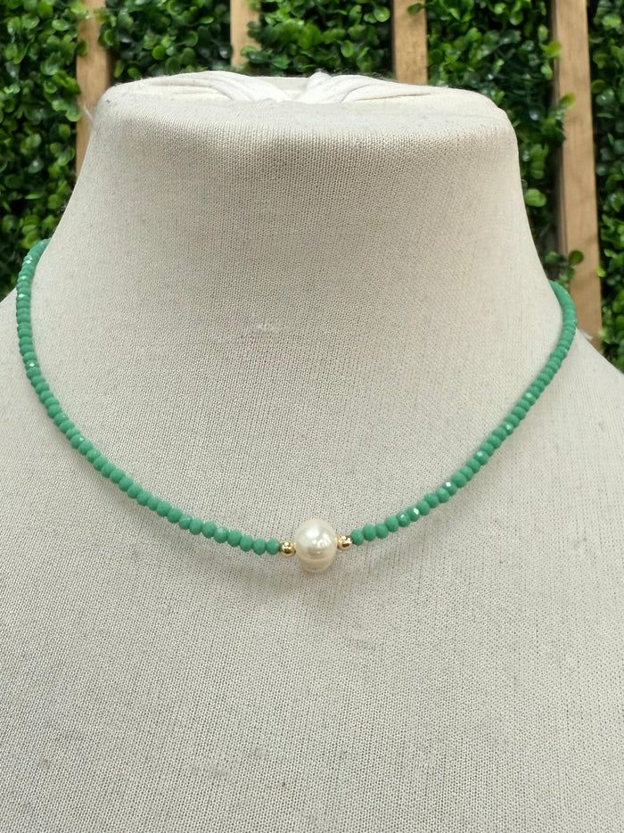 Pearl Detail Crystal Chokers