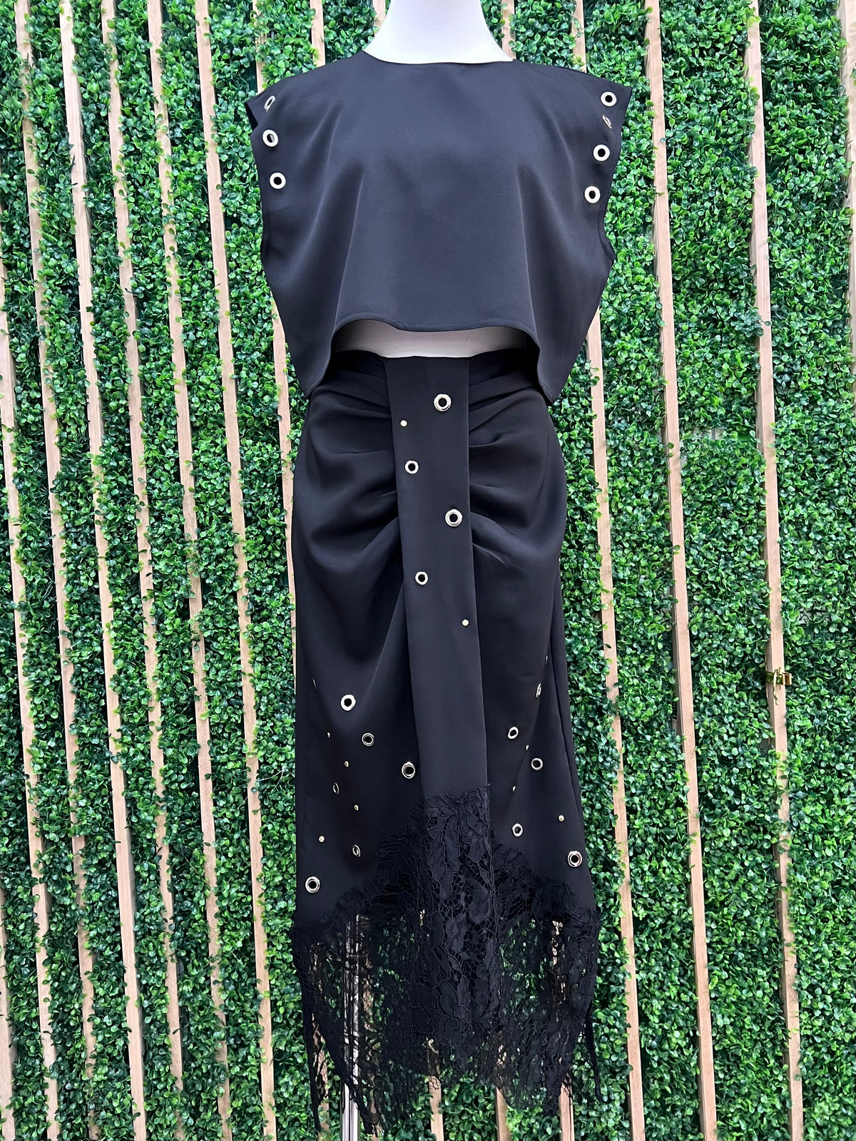 Grommet Lace Detail Top