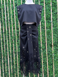 Grommet Lace Detail Top