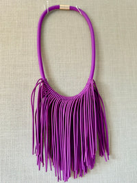 Multi Fringe Rubber Necklace ft