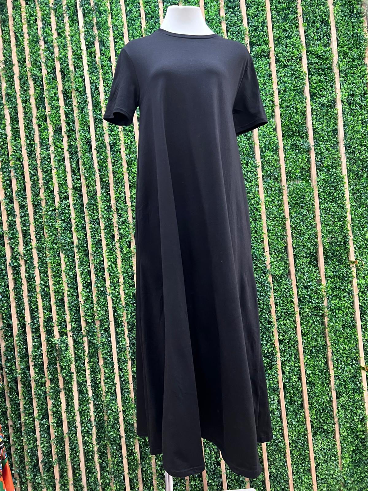 Round Neck Fitted Shirt Maxi Dress