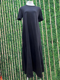 Round Neck Fitted Shirt Maxi Dress