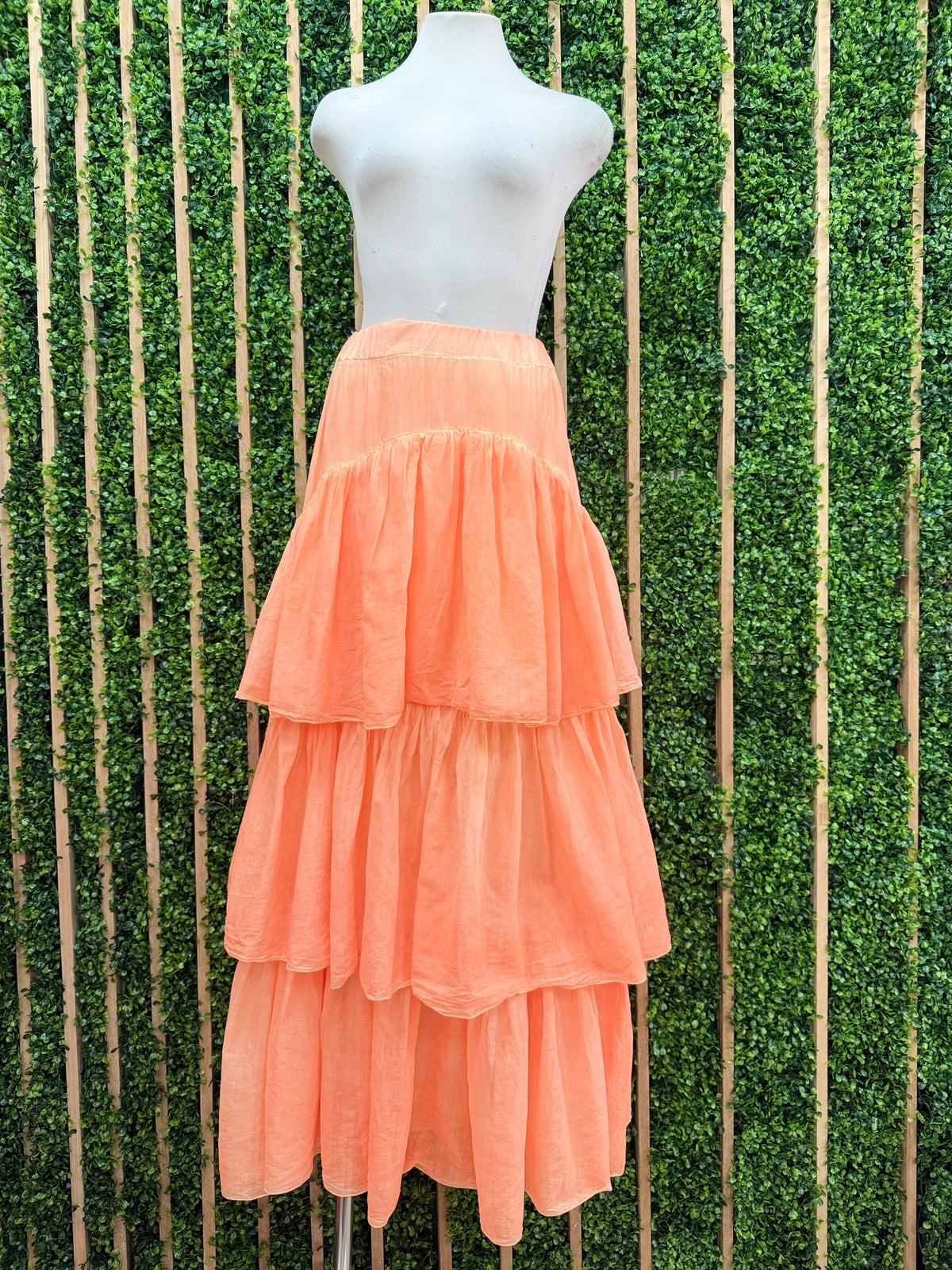 Fluorescent Tiered Maxi Skirt