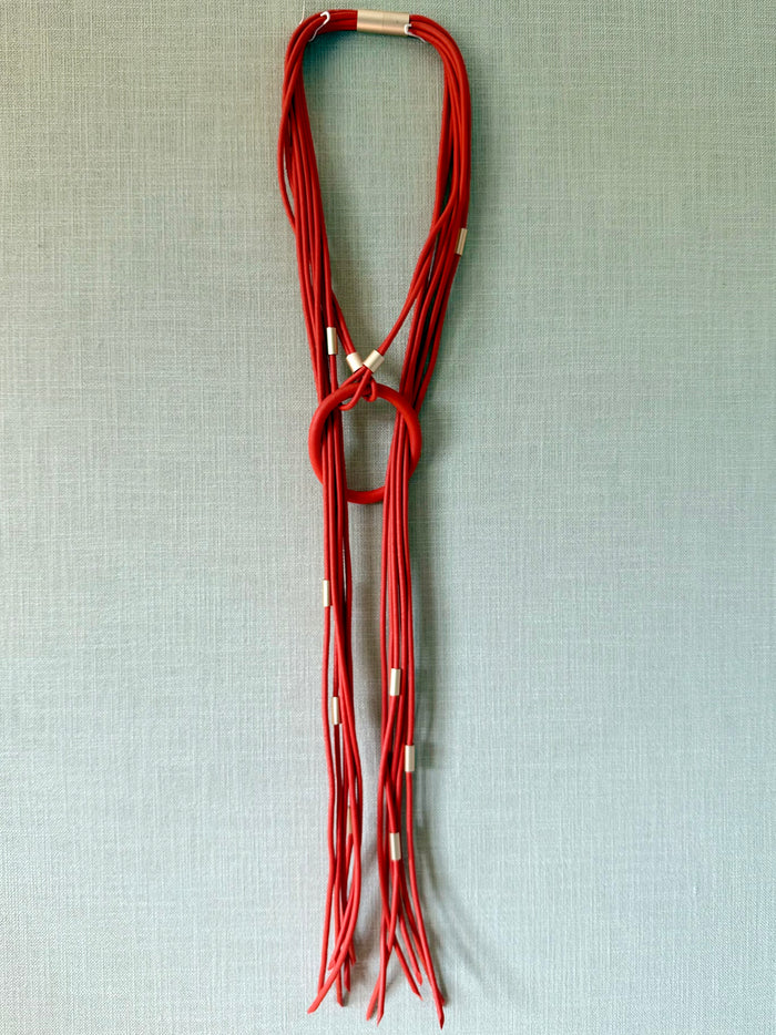 Multi Layer Looped Long Rubber Necklace