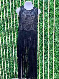 Sequin Embellished Fringe Top