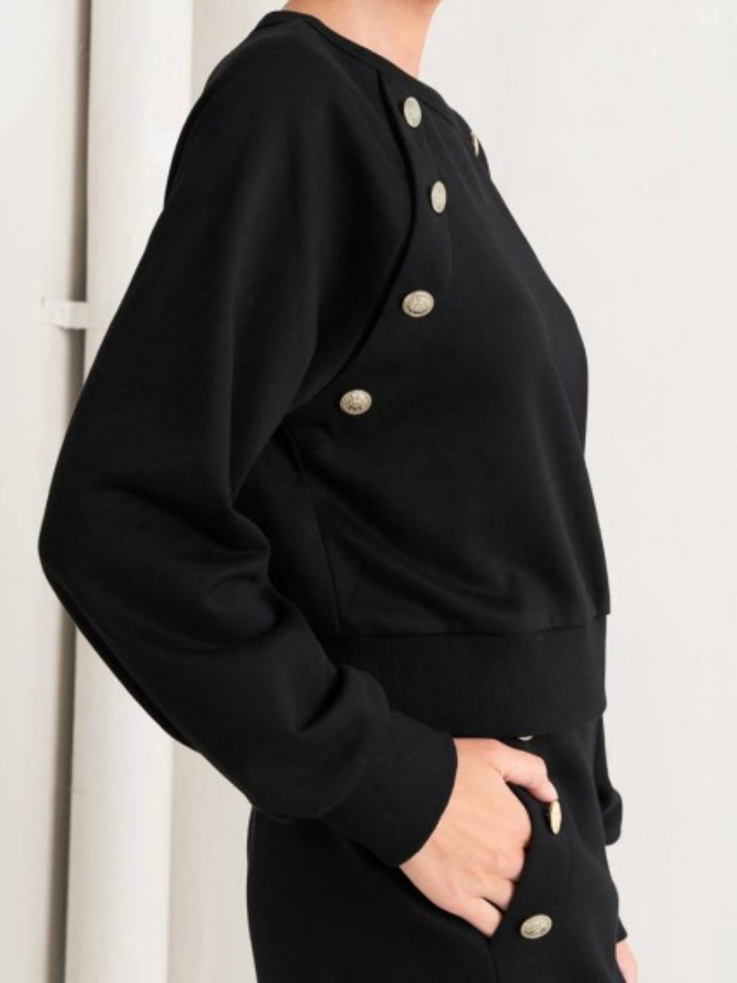 Beautiful Button Detail Knit Pant Set