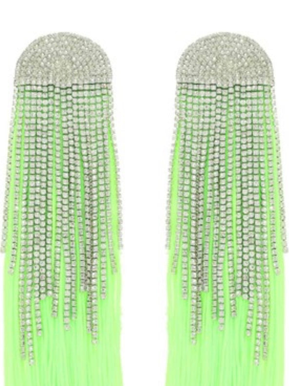 RHinestone Color Tassel Earrings