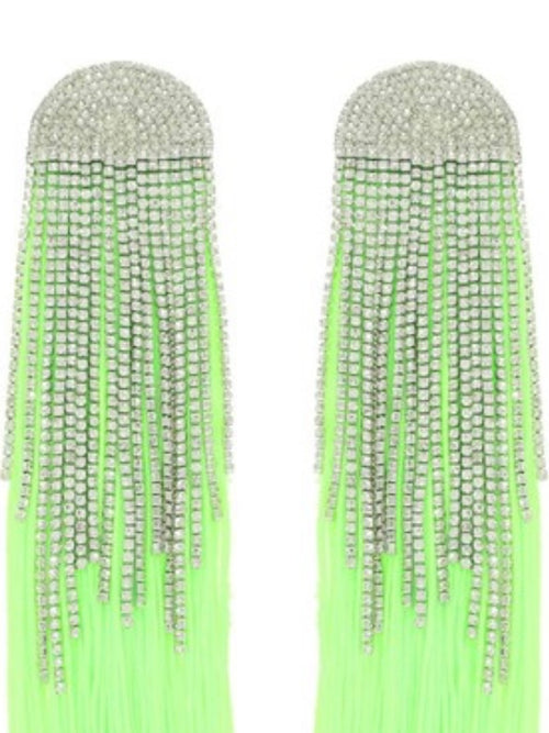 RHinestone Color Tassel Earrings