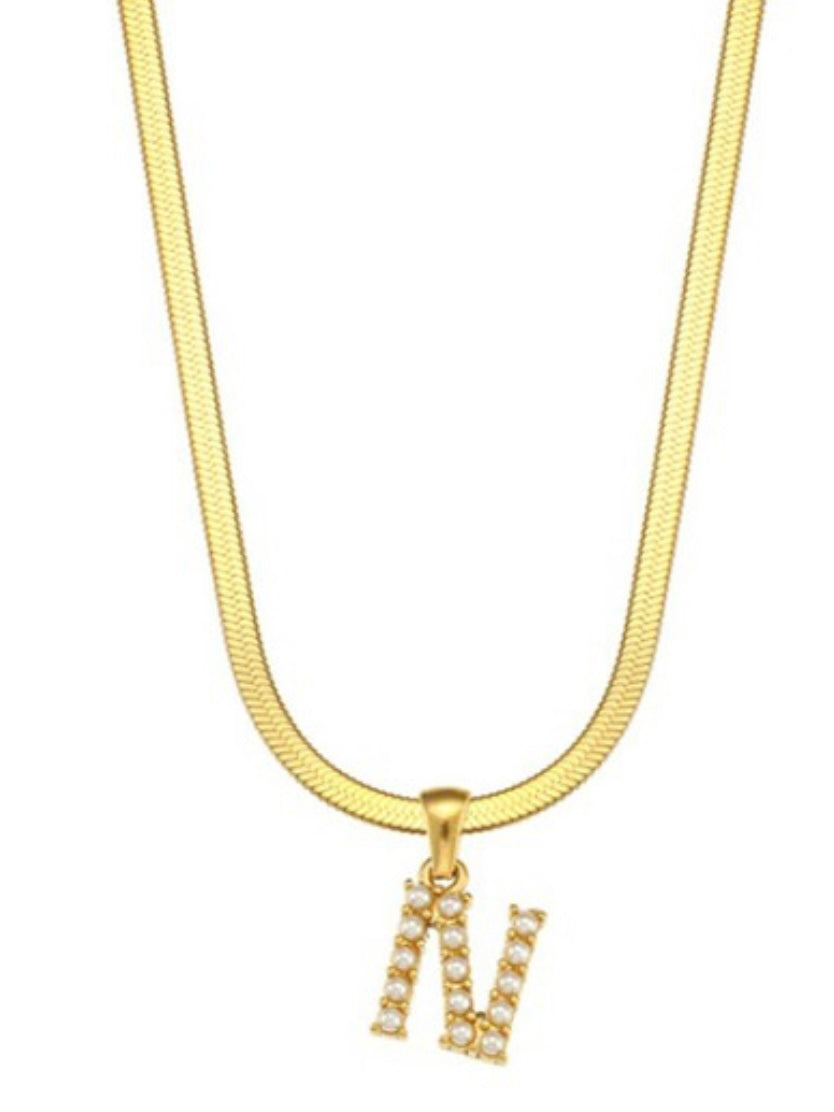 Pearl Monogram Necklace