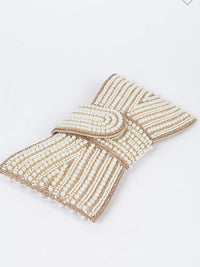 Rhinestone Pearl Bow Clutch