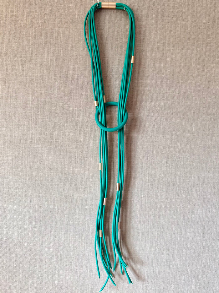 Multi Layer Looped Long Rubber Necklace