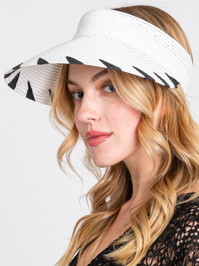 Embroidered Edge Detail Roll Up Visor